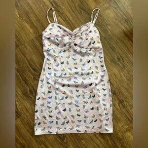 Urban Outfitters Pink Butterfly Mini Dress